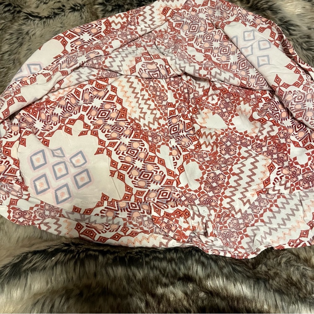 Express Patterned Button Down Mini Skirt - Picture 4 of 7